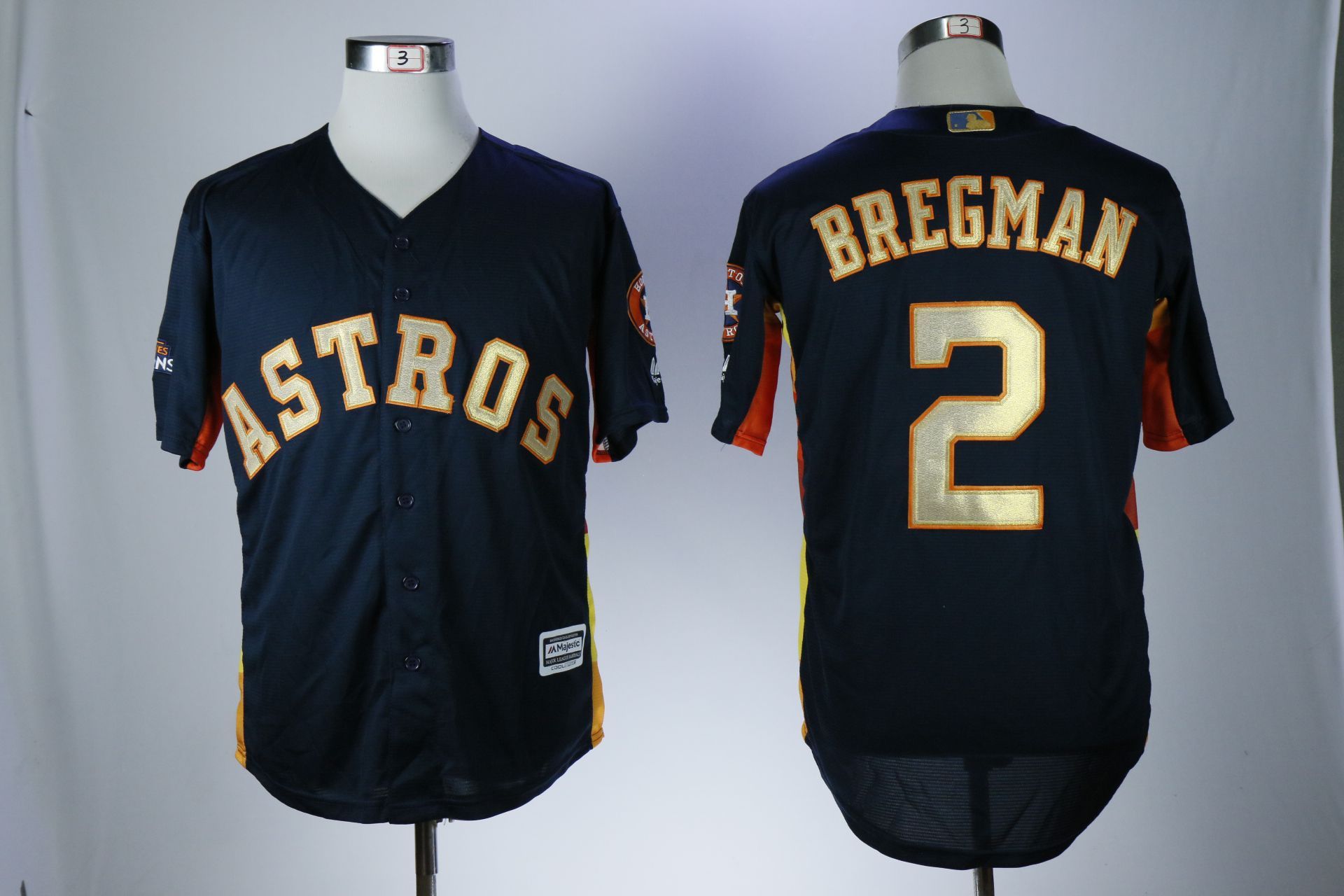 Men Houston Astros 2 Bregman Blue Game Champion Edition MLB Jerseys